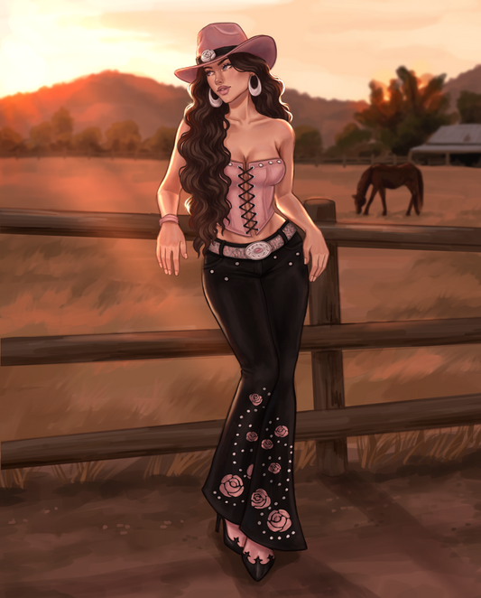 Cowgirl Dreamer (Hand Rendered)