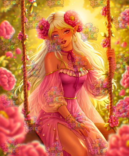 In The Peony Garden ( Hand Rendered )