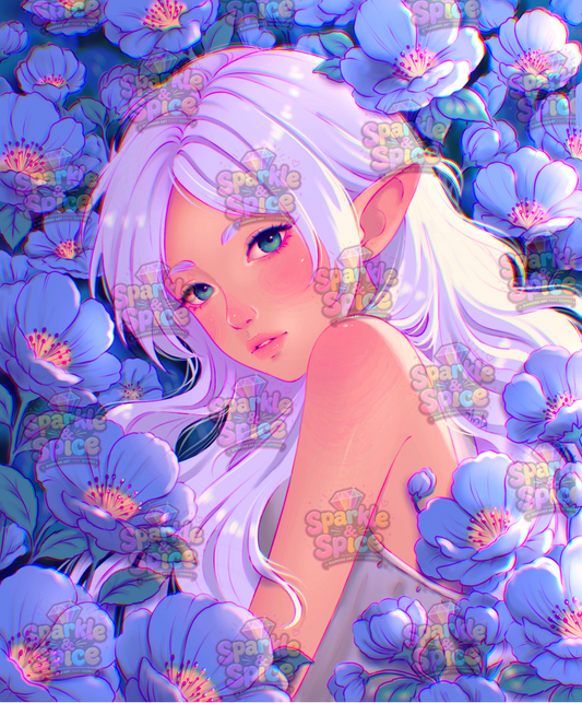 Blue Flowers (Hand Rendered)